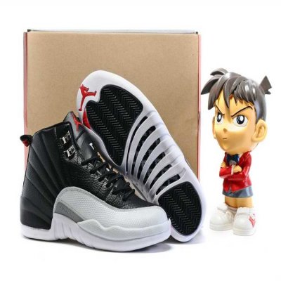 Running weapon Cheap Wholesale Air Jordan 12 Retro Men Black/White/Grey