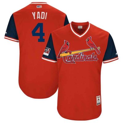 Men's St. Louis Cardinals #4 Yadier Molina Yadi Majestic Navy 2018 Players' Weekend Stitched MLB Jersey