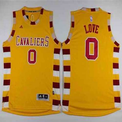 Cavaliers #0 Kevin Love Gold Throwback Classic Stitched NBA Jersey