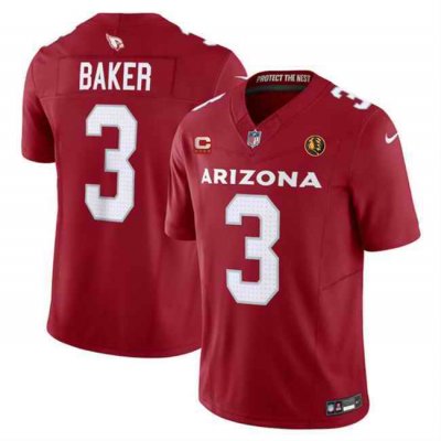 Men's Arizona Cardinals #3 Budda Baker Red 2023 F.U.S.E. With 4-Star C Patch And With John Madden Patch Vapor Limited Stitched Football Jersey