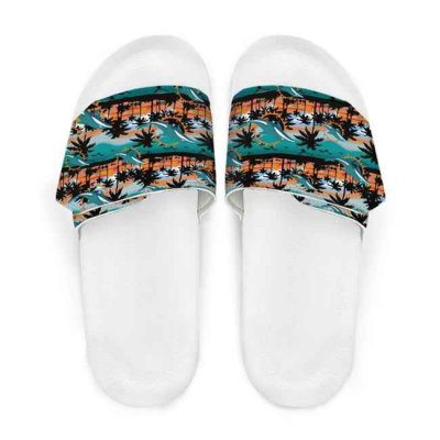 Women's Miami Dolphins Beach Adjustable Slides Non-Slip Slippers/Sandals/Shoes 002