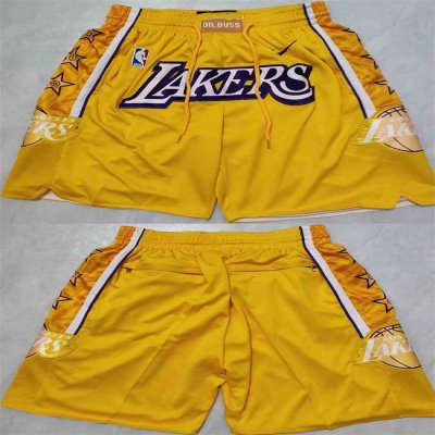 Men's Los Angeles Lakers Yellow Shorts (Run Small)