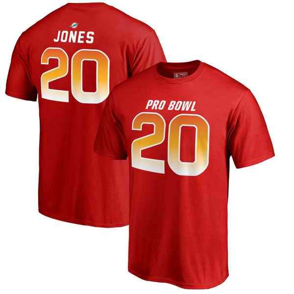 Dolphins Reshad Jones AFC Pro Line 2018 NFL Pro Bowl Red T-Shirt