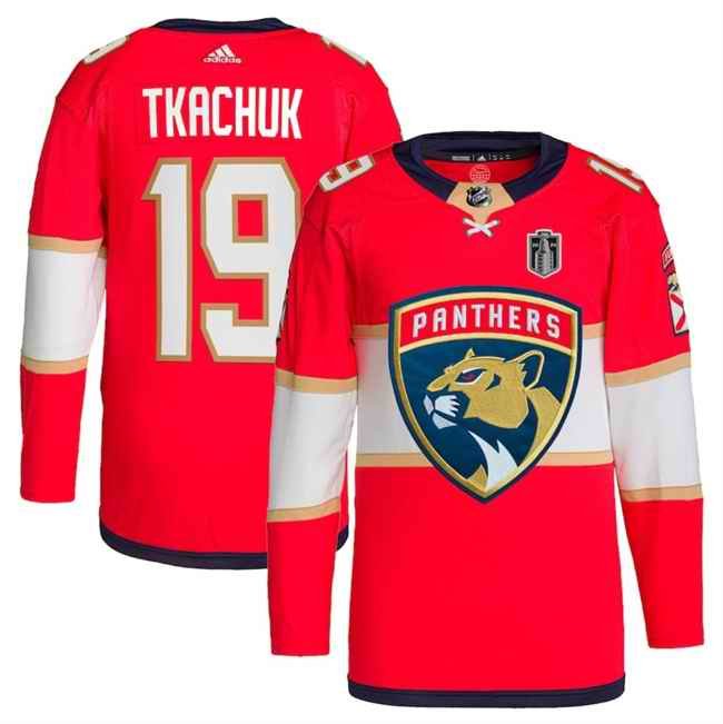 Youth Florida Panthers #19 Matthew Tkachuk Red 2024 Stanley Cup Final Patch Stitched Jersey