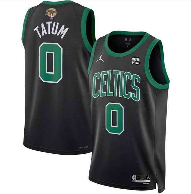 Men's Boston Celtics #0 Jayson Tatum Black 2024 Finals Statement Edition Stitched Basketball Jersey