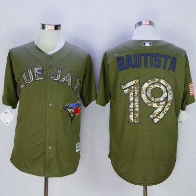 Blue Jays #19 Jose Bautista Green Camo New Cool Base Stitched MLB Jersey