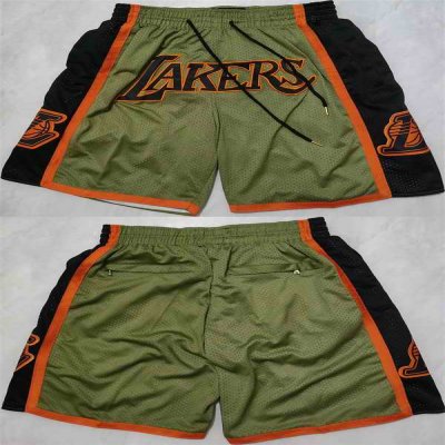 Men's Los Angeles Lakers Green/Black Shorts (Run Small)