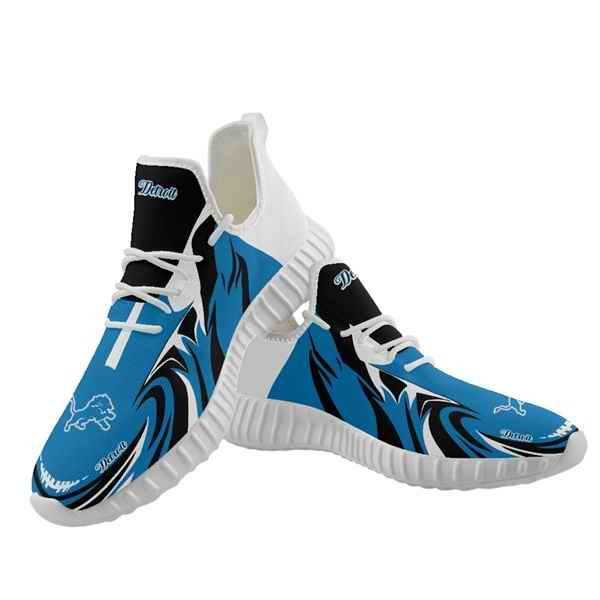 Women's Detroit Lions Mesh Knit Sneakers/Shoes 014