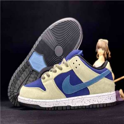 Women's Dunk Low SB Cream/Blue Shoes 0101