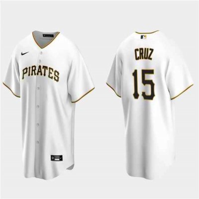 Men's Pittsburgh Pirates #15 Oneil Cruz White Cool Base Stitched Baseball Jersey