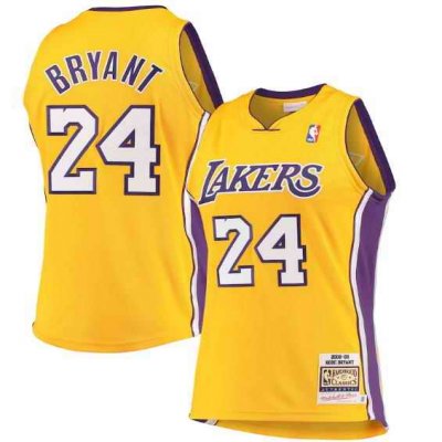 Men's Los Angeles Lakers #24 Kobe Bryant Mitchell & Ness Gold Hardwood Classics Stitched Jersey