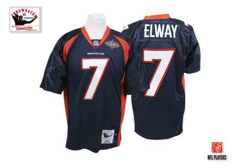 Mithell And Ness Broncos #7 John Elway Blue Stitched Throwback Youth NFL Jersey