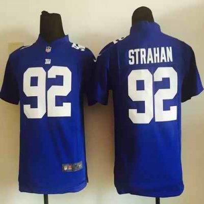 Nike Giants #92 Michael Strahan Royal Blue Team Color Youth Stitched NFL Elite Jersey