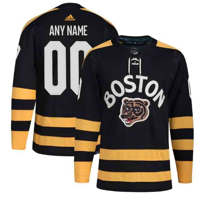 Men's Boston Bruins Custom Black Winter Classic Primegreen Stitched Jersey