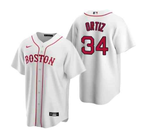 Men's Boston Red Sox #34 David Ortiz White Cool Base Stitched Jersey