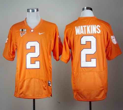 Tigers #2 Sammy Watkins Orange Pro Combat 2016 College Football Playoff National Championship Patch Stitched NCAA Jersey