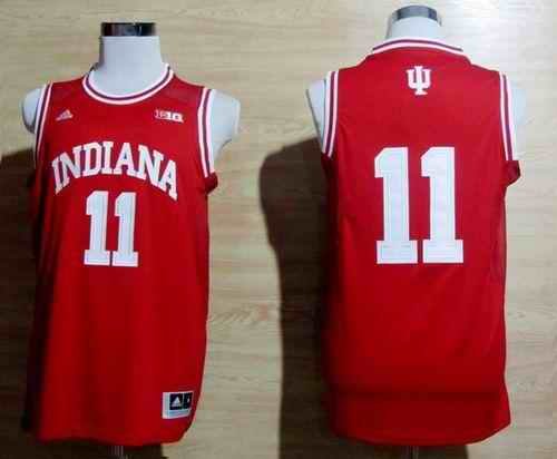 Hoosiers #11 Isiah Thomas Red Big 10 Patch Basketball Stitched NCAA Jersey