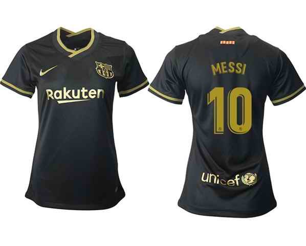 Women's Barcelona #10 Messi Away Soccer Club Jersey