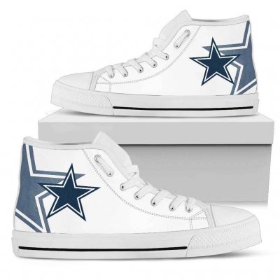 Women's NFL Dalls Cowboys Repeat Print High Top Sneakers 018