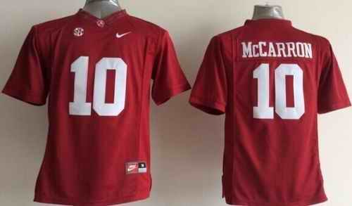 Crimson Tide #10 AJ McCarron Red Stitched Youth NCAA Jersey