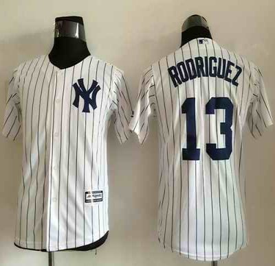 Yankees #13 Alex Rodriguez White Name Back Stitched Youth MLB Jersey