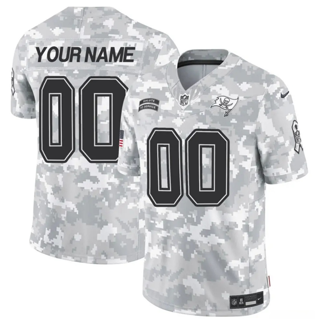 Men's Tampa Bay Buccaneers Active Player Custom 2024 F.U.S.E Arctic Camo Salute to Service Limited Stitched Football Jersey