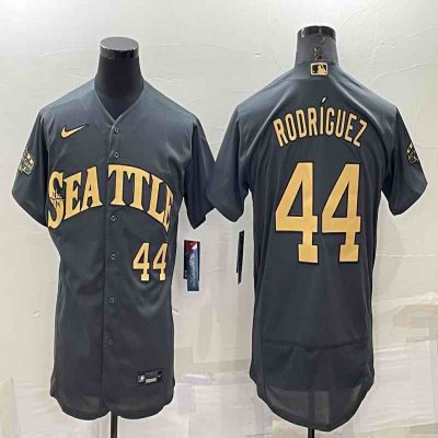 Men's Seattle Mariners #44 Julio Rodr'guez 2022 All-Star Charcoal Flex Base Stitched jersey