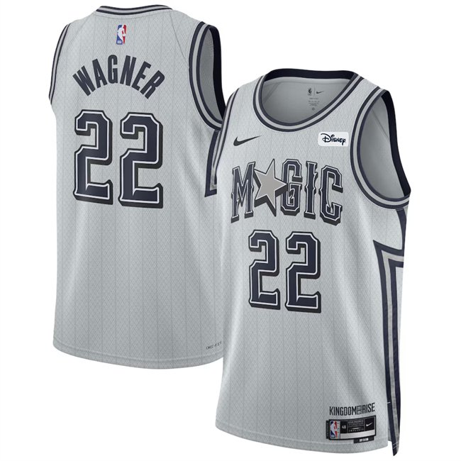 Men's Orlando Magic #22 Franz Wagner Silver 2024/25 City Edition Stitched Basketball Jersey