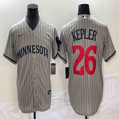 Men's Minnesota Twins #26 Max Kepler Gray Cool Base Stitched Baseball Jersey