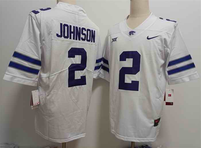 Men's Kansas State Wildcats #2 Avery Johnson White Stitched  Jersey