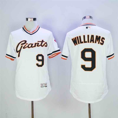 Men's San Franciscoc Giants #9 Matt Williams White Cool Base Cooperstown Collection Player Stitched MLB Jersey