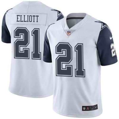 Nike Cowboys #21 Ezekiel Elliott White Youth Stitched NFL Limited Rush Jersey