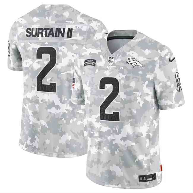 Men's Denver Broncos #2 Patrick Surtain II 2024 F.U.S.E Arctic Camo Salute to Service Limited Stitched Football Jersey