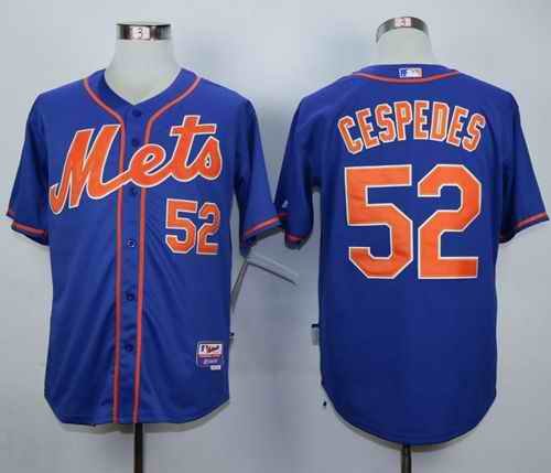 Mets #52 Yoenis Cespedes Blue Alternate Home Cool Base Stitched MLB Jersey