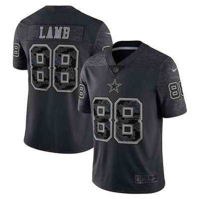 Women's Dallas Cowboys #88 CeeDee Lamb Black Reflective Limited Stitched Football Jersey(Run Small)