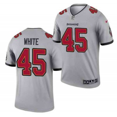 Men's Tampa Bay Buccaneers #45 Devin White 2021 Gray Inverted Legend Stitched Jersey