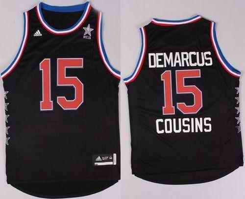 Kings #15 DeMarcus Cousins Black 2015 All Star Stitched NBA Jersey