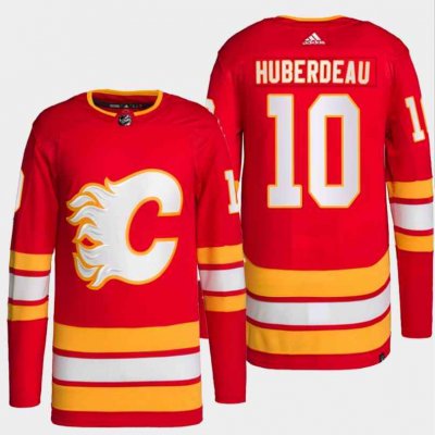 Women's Calgary Flames #10 Jonathan Huberdeau Red Stitched Jersey