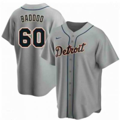 Men's Detroit Tigers #60 Akil Baddoo Grey Cool Base Stitched Jersey