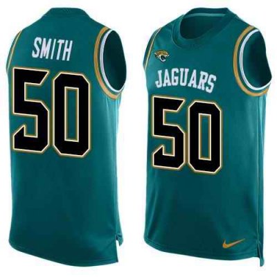 Nike Jaguars #50 Telvin Smith Teal Green Team Color Men's Stitched NFL Limited Tank Top Jersey