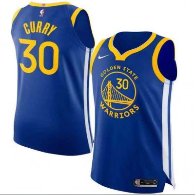 Men's Golden State Warriors #30 Stephen Curry Royal Icon Edition Stitched Jersey