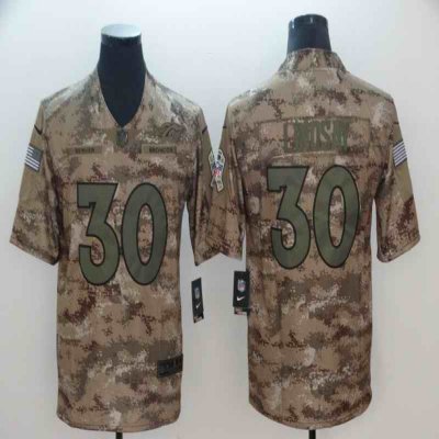 Men's Denver Broncos #30 Phillip Lindsay 2018 Camo Salute to Service Limited Stitched NFL Jersey