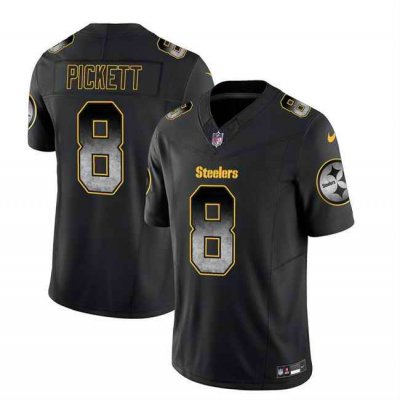 Men's Pittsburgh Steelers #8 Kenny Pickett Black 2023 F.U.S.E. Smoke Vapor Untouchable Limited Stitched Jersey