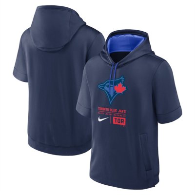 Men's Toronto Blue Jays Navy City Connect Short Sleeve Pullover Hoodie