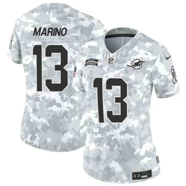 Women's Miami Dolphins #13 Dan Marino 2024 F.U.S.E Arctic Camo Salute to Service Limited Stitched Football Jersey(Run Small)