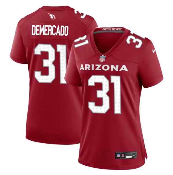 Women's Arizona Cardinals #31 Emari Demercado Red 2023 Stitched Jersey(Run Small)