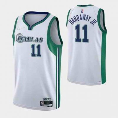 Men's Dallas Mavericks #11 Tim Hardaway Jr. 2021/22 White City Edition Stitched Jersey