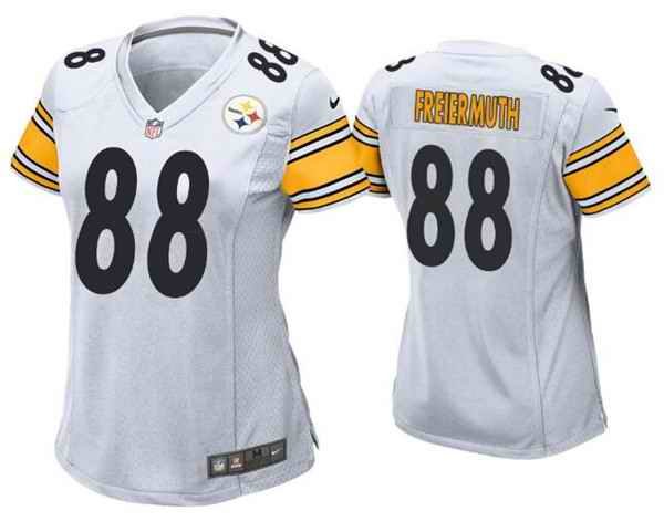 Women's Pittsburgh Steelers #88 Pat Freiermuth White Vapor Untouchable Limited Stitched NFL Jersey(Run Small)