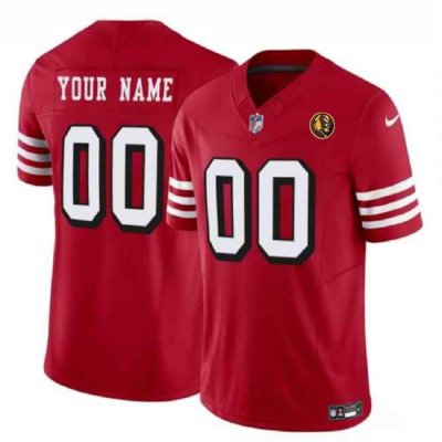 Men's San Francisco 49ers Active Player Custom Scarlet 2023 F.U.S.E. Alternate With John Madden Patch Vapor Limited Stitched Football Jersey