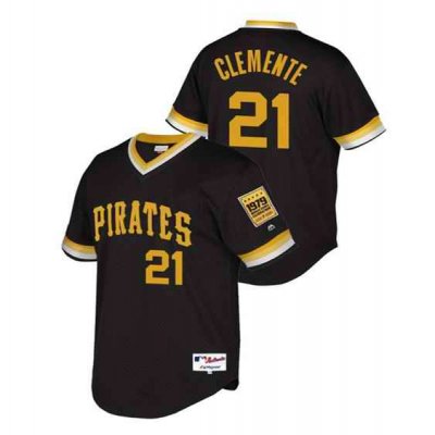 Men's Pittsburgh Pirates #21 Roberto Clemente Black Cool Base Stitched Jersey